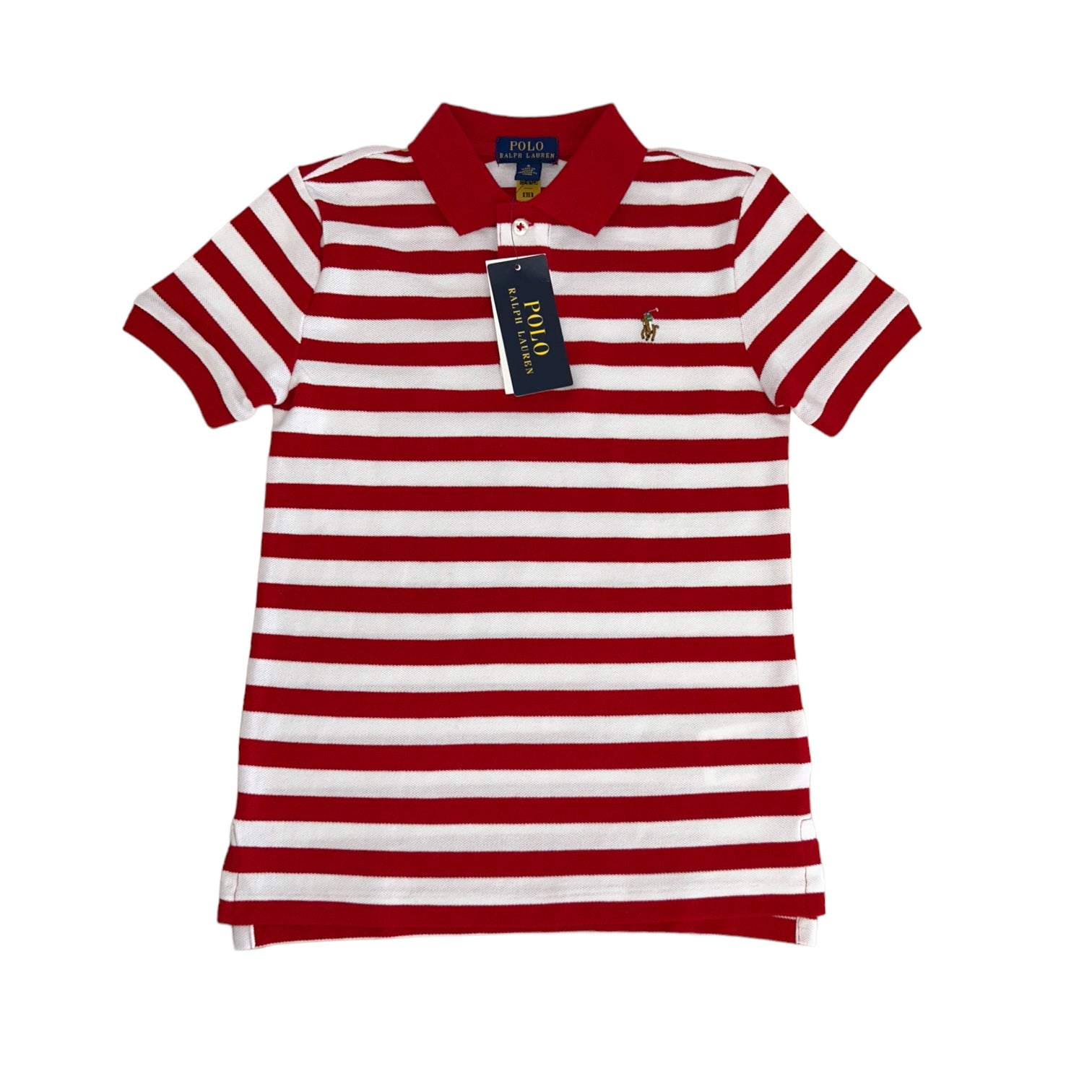 Ralph Lauren polo rood gestreept maat 6 116 122 Klasse4Kids