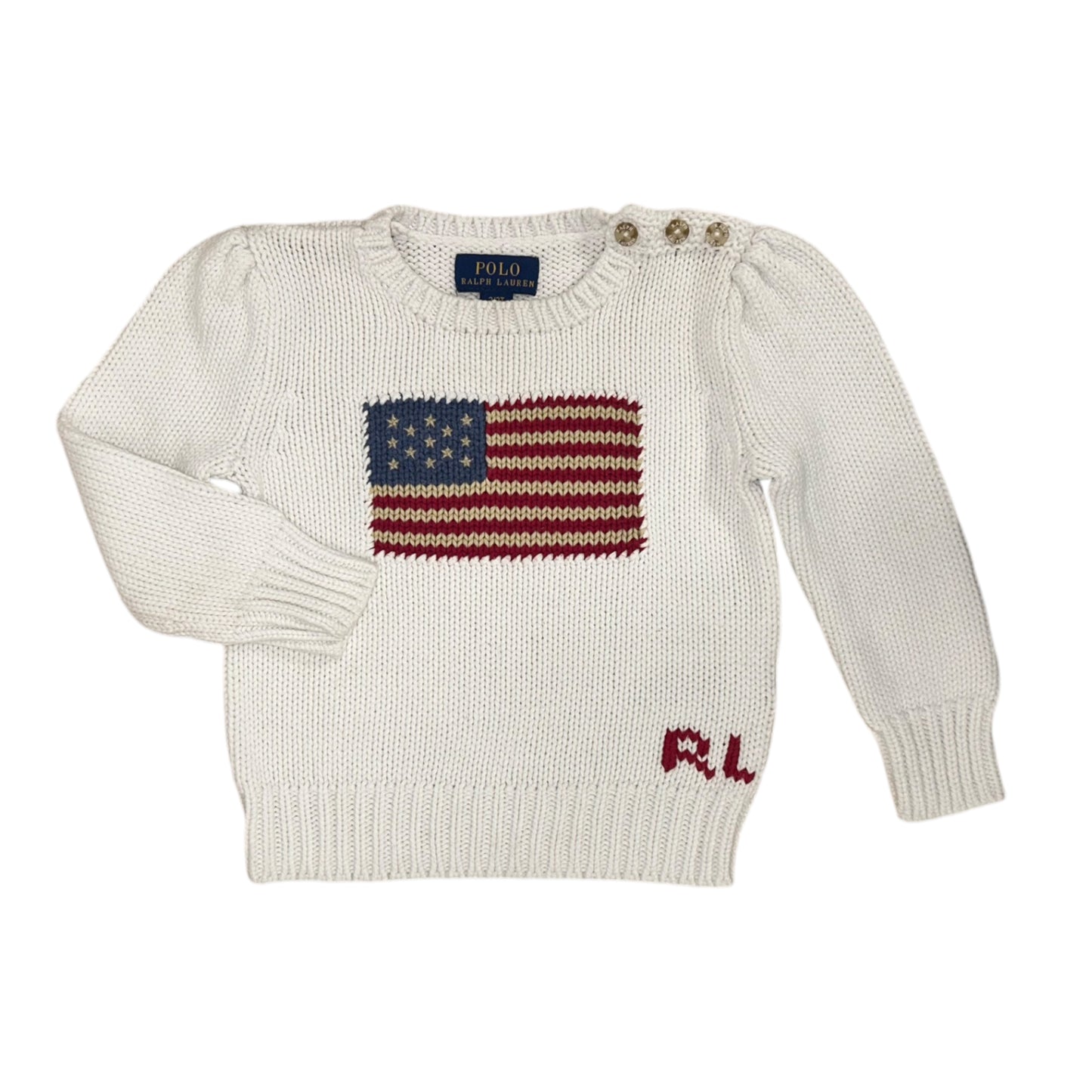 Ralph Lauren vlag trui meisje maat 2 (86-92)