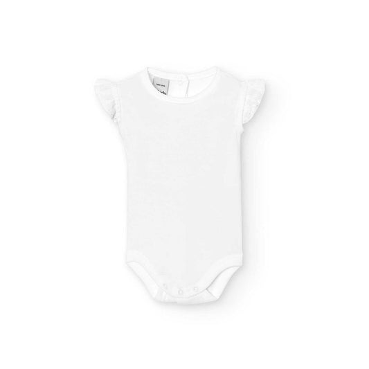 Babidu body/Romper + broderie ruches wit