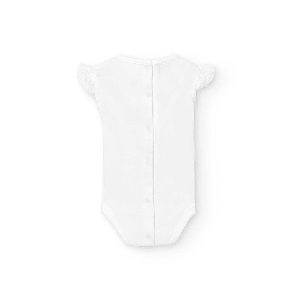 Babidu body/Romper + broderie ruches wit