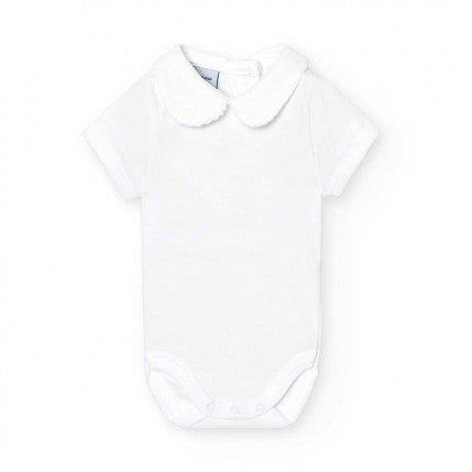 Babidu body/romper ronde kraag korte mouw wit