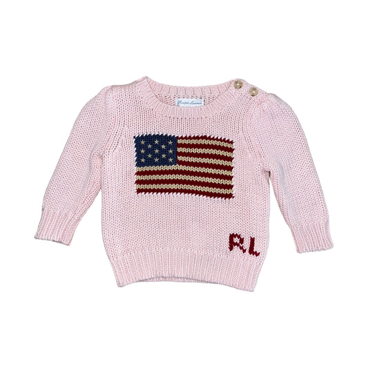 Ralph Lauren vlagtrui roze maat 6m (68)