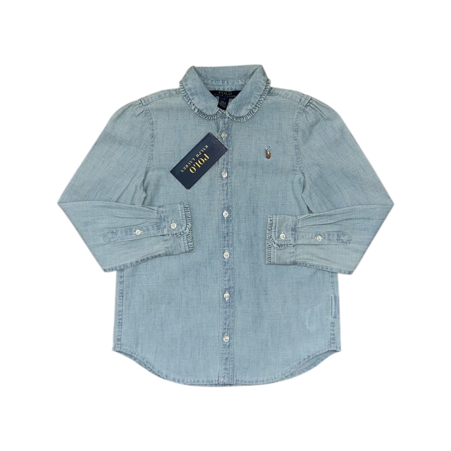 Ralph Lauren blouse jeanslook maat 5 (110-116)