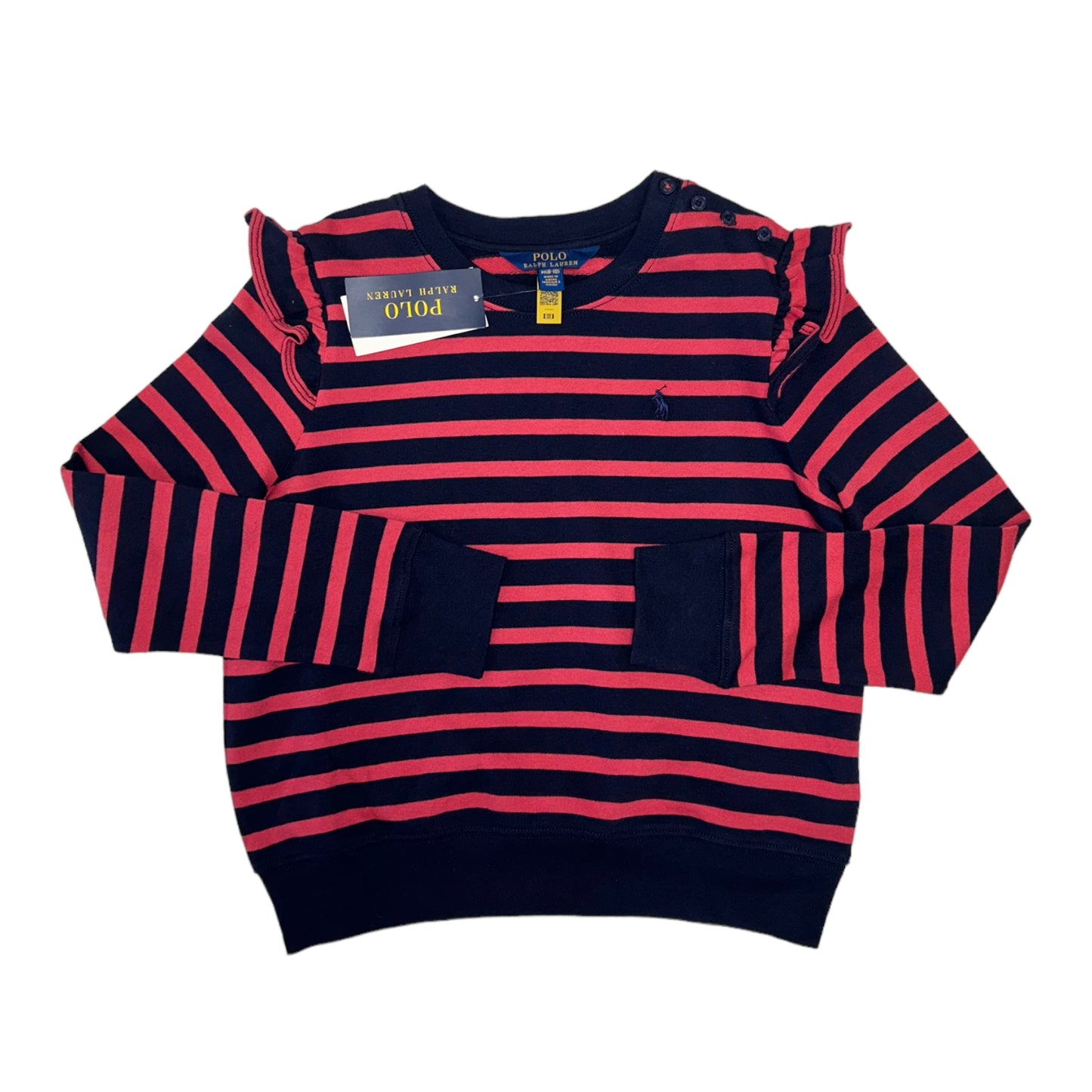 Ralph Lauren sweater marineblauw gestreept maat 8-10 (134-140)