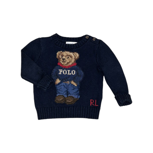 Ralph Lauren trui blauw beer maat 6m (68)