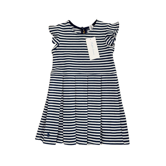 Ralph Lauren jurk marineblauw gestreept + bloomer maat 18m (80-86)