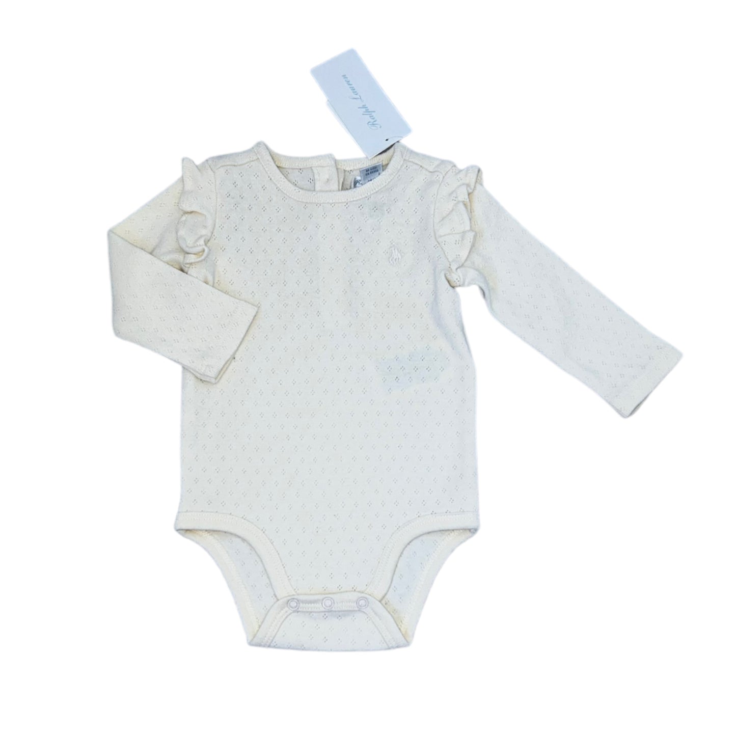 Ralph Lauren romper creme pointelle maat 3m (56-62)