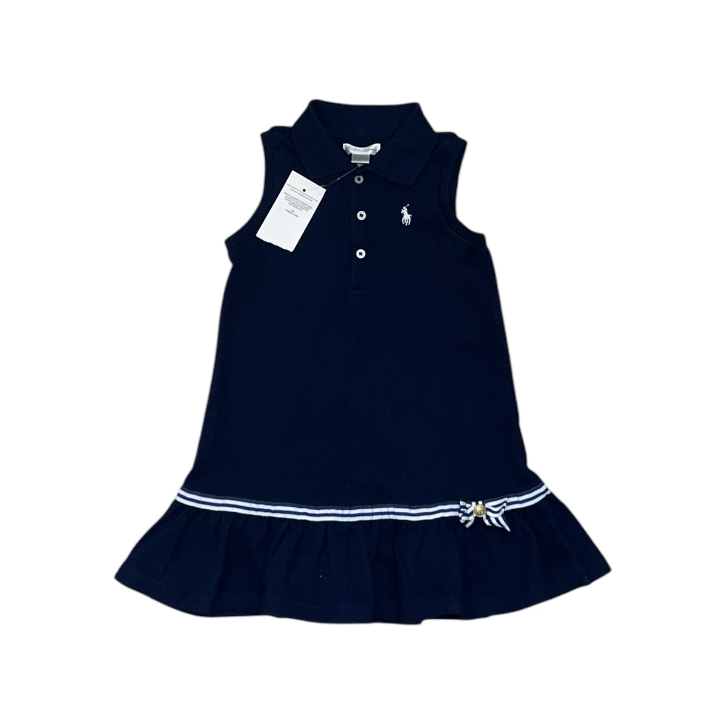 Ralph Lauren jurk marineblauw + bloomer maat 18m (80-86)