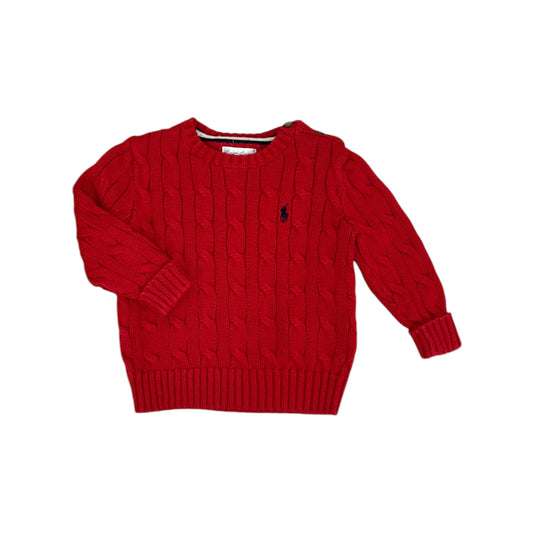 Ralph Lauren kabeltrui rood maat 12m (80)