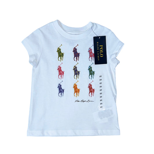 Ralph Lauren t-shirt meisje wit maat 2 (86-92)