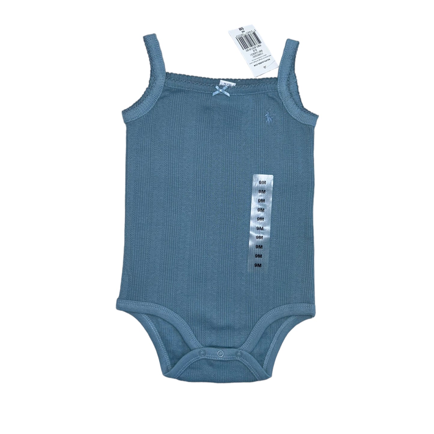 Ralph Lauren romper lichtblauw pointelle maat 9m (74)