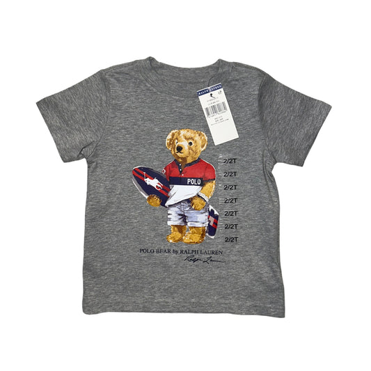 Ralph Lauren t-shirt grijs beer maat 6 (116-122)