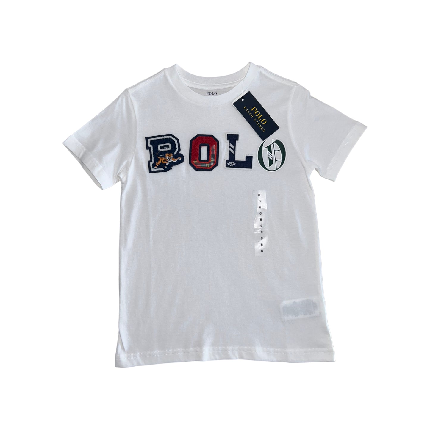 Ralph Lauren t-shirt wit maat 6 (116-122)