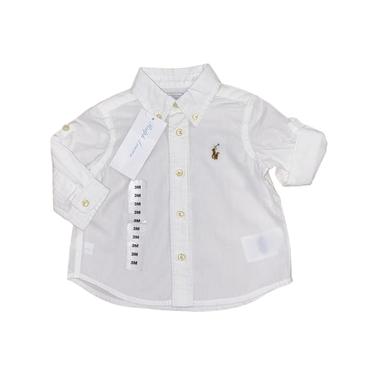 Ralph Lauren blouse maat 3m (56-62) oprolbare mouwen