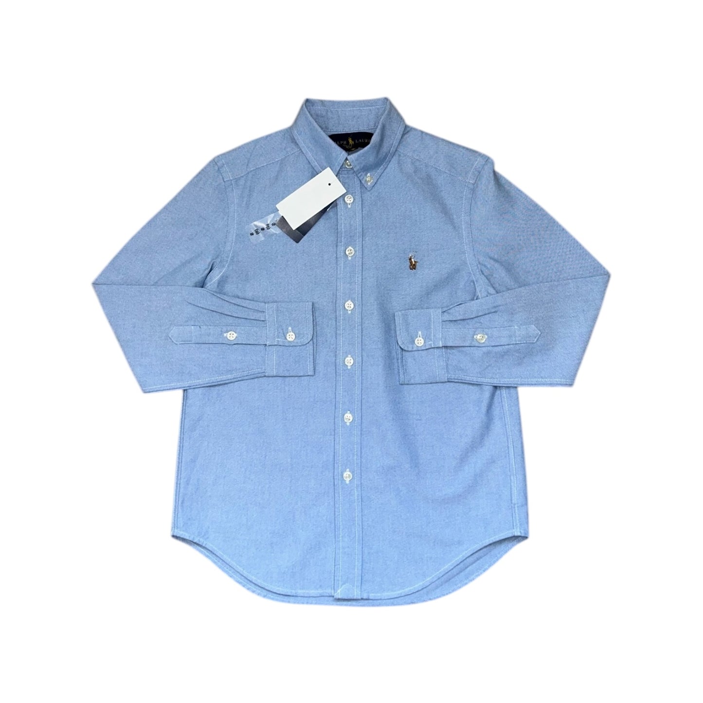 Ralph Lauren blouse oxford lichtblauw maat 8 (134-140)
