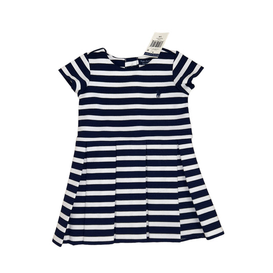 Ralph Lauren jurk marineblauw gestreept maat 12m (80)