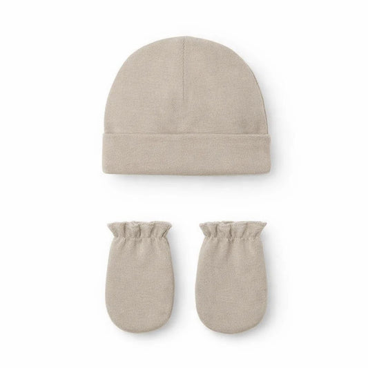 Babidu Newborn muts + wantjes zand