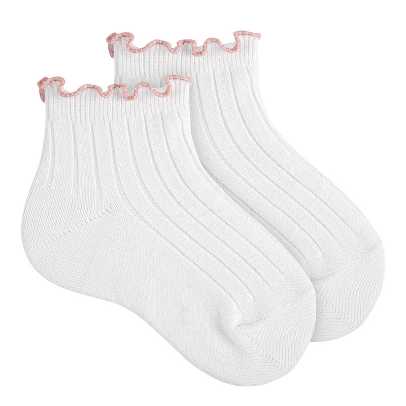 Ruffle rib enkel sok - Condor