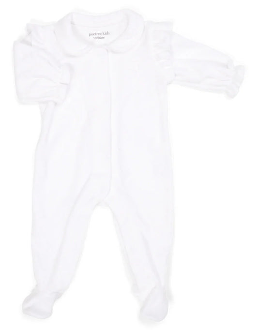 Poetree Kids Babypakje Velours met Ruffles Wit