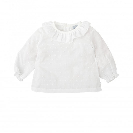 Babidu blouse meisje geborduurde stipjes