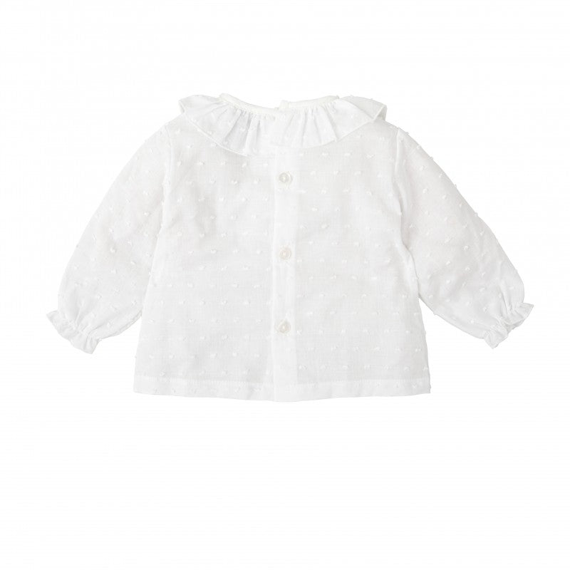Babidu blouse meisje geborduurde stipjes