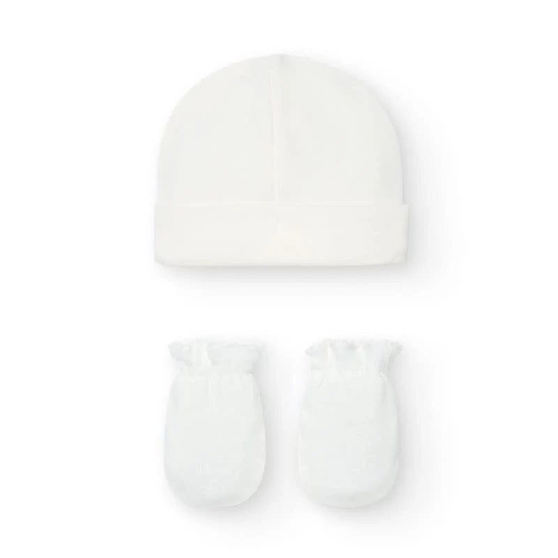 Babidu Newborn muts + wantjes beige