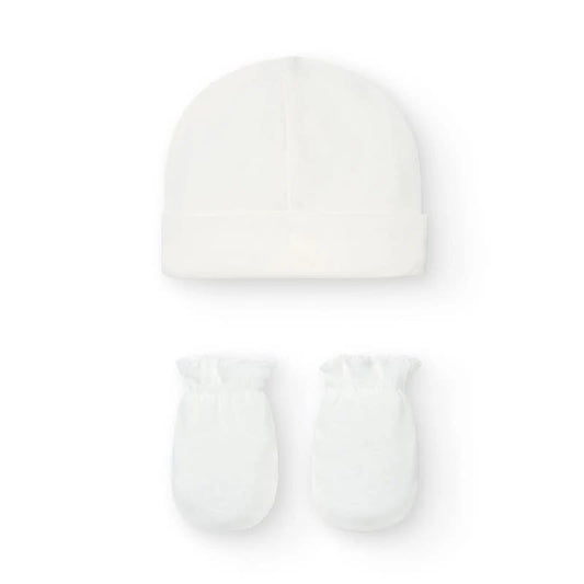 Babidu Newborn muts + wantjes beige