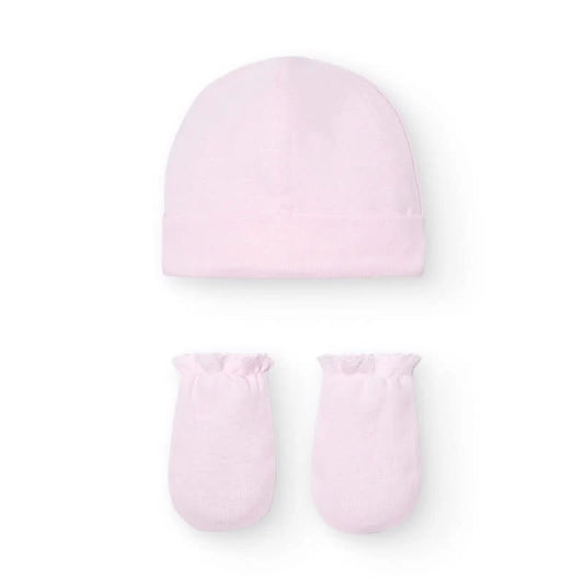 Babidu Newborn muts + wantjes roze