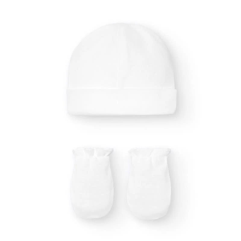 Babidu Newborn muts + wantjes wit