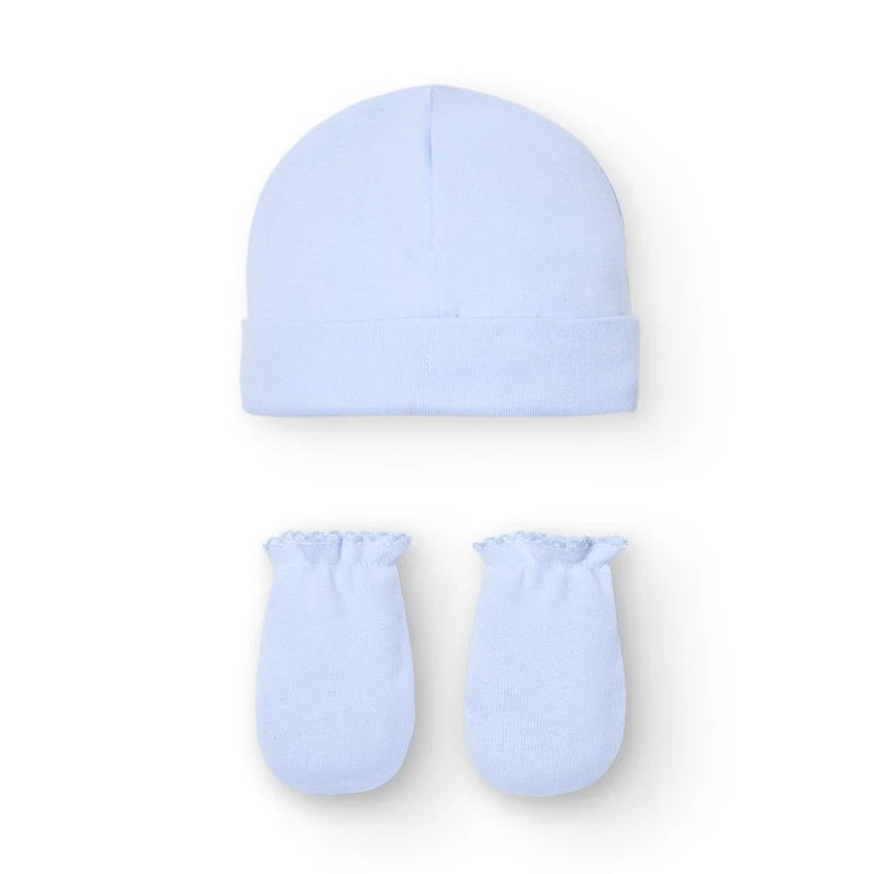 Babidu Newborn muts + wantjes blauw