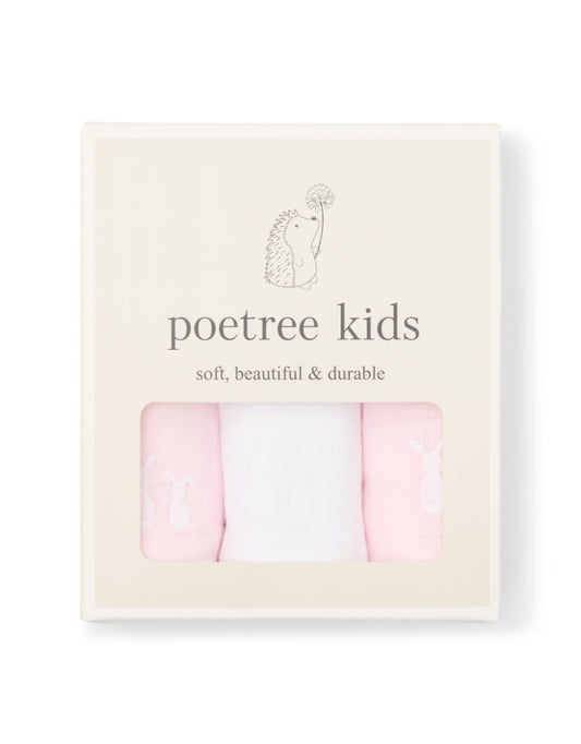 Poetree Kids Hydrofiele doekjes Pink konijntjes