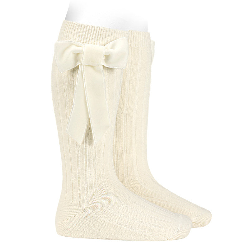 Kniekousen met Coquette Velvet Bow - Condor