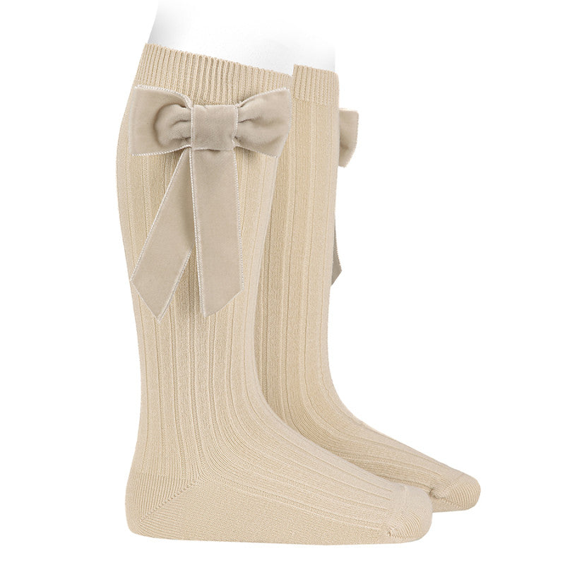 Kniekousen met Coquette Velvet Bow - Condor