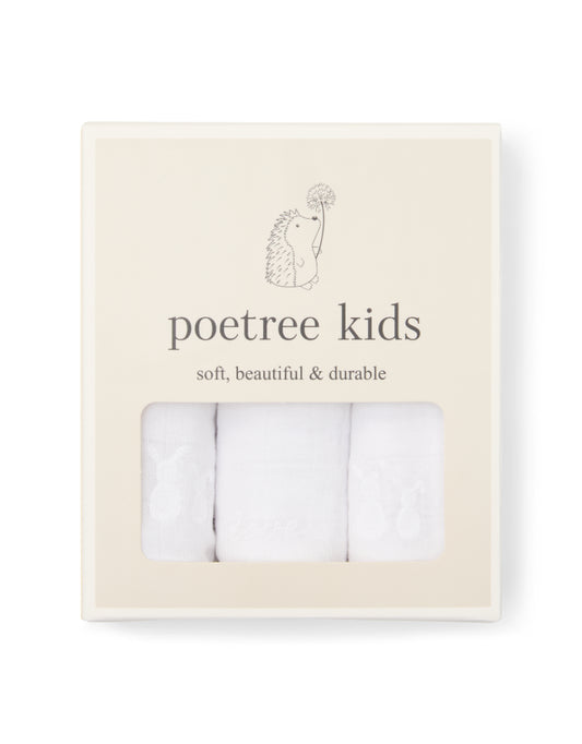 Poetree Kids Hydrofiele doekjes White konijntjes